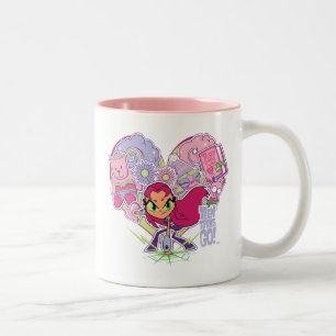 Teen Titans Go!   Starfire's Heart Punch Graphic Two-Tone Coffee Mug