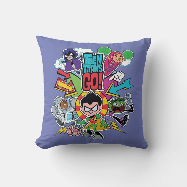 Teen Titans Go! | Team Arrow Graphic Throw Pillow (Front)