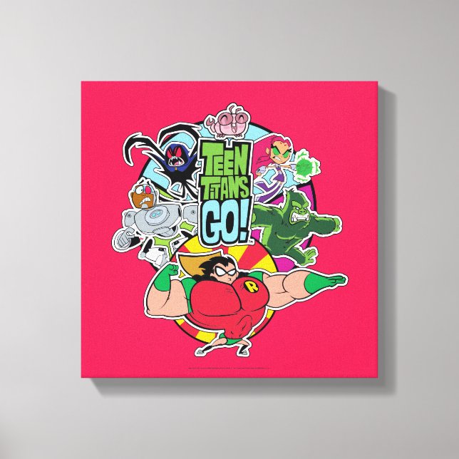Teen Titans Go! | Team Group Graphic Canvas Print (Front)