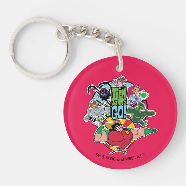 Teen Titans Go! | Team Group Graphic Keychain (Front)