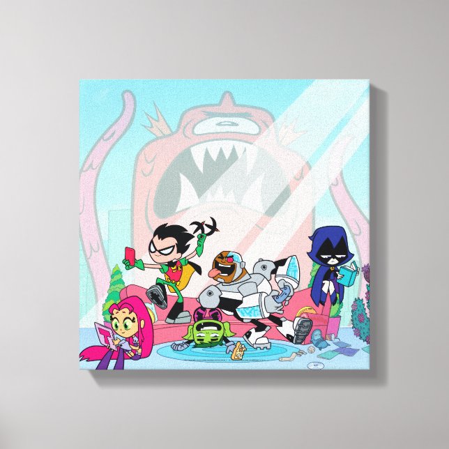 Teen Titans Go! | Tentacled Monster Approaches Canvas Print (Front)