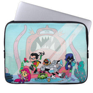 Teen Titans Go! Tentacled Monster Approaches Laptop Sleeve