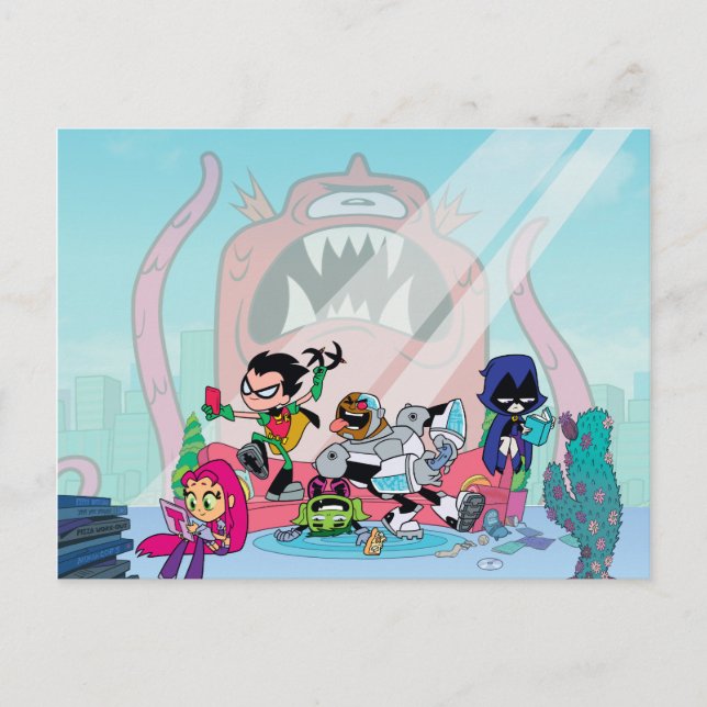 Teen Titans Go! | Tentacled Monster Approaches Postcard (Front)