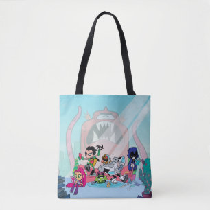 Teen Titans Go! Tentacled Monster Approaches Tote Bag