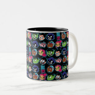 Teen Titans Go!   Titans Head Pattern Two-Tone Coffee Mug