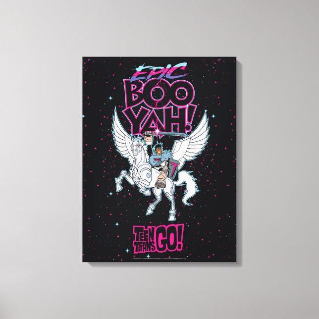 Teen Titans Go! | Warrior Cyborg Riding Pegasus Canvas Print (Front)