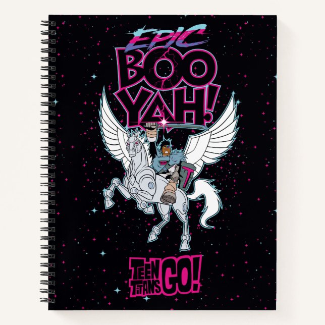 Teen Titans Go! | Warrior Cyborg Riding Pegasus Notebook (Front)