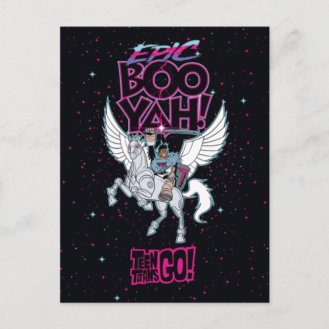 Teen Titans Go! | Warrior Cyborg Riding Pegasus Postcard (Front)