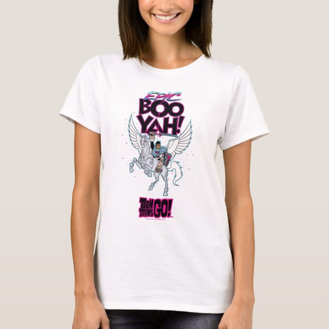 Teen Titans Go! | Warrior Cyborg Riding Pegasus T-Shirt (Front)