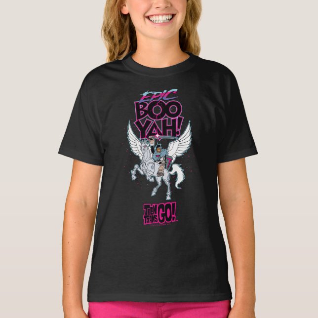 Teen Titans Go! | Warrior Cyborg Riding Pegasus T-Shirt (Front)
