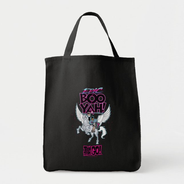 Teen Titans Go! | Warrior Cyborg Riding Pegasus Tote Bag (Front)