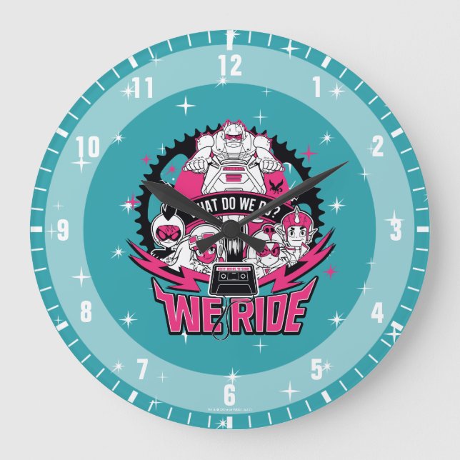 Teen Titans Go! | "We Ride" Retro Moto Graphic Large Clock (Front)