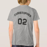 Teen Toddler Girl Boy Name Jersey Number Sports<br><div class="desc">Create your own custom, personalized, cool, unisex sizing, modern, stylish black typography / font / script, monogrammed player name jersey number classy light grey, pre-shrunk 100% ComfortSoft® soft cotton t-shirt tee shirt. Simply type in your name / kids name / player name and player jersey number, to customize. (You may...</div>
