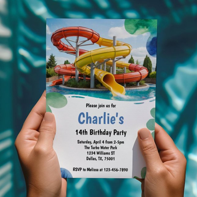 Teen Water Park Summer Birthday Party Invitation (Creator Uploaded)