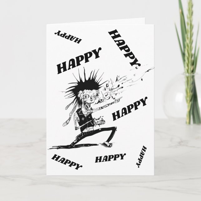 Teen Zombie Birthday Greeting Card (Front)