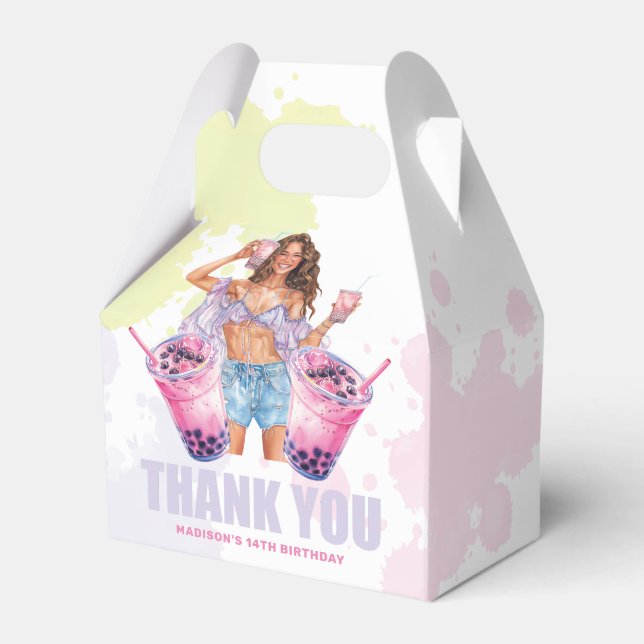 Teenage Boba Tea Custom Favor Box (Front Side)