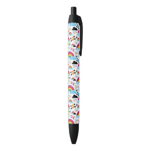 Teenage emo rainbow skull background black ink pen