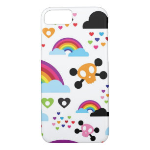 Teenage emo rainbow skull background iPhone 8/7 case