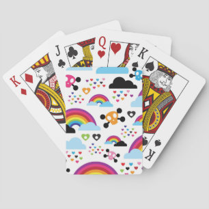 Teenage emo rainbow skull background playing cards