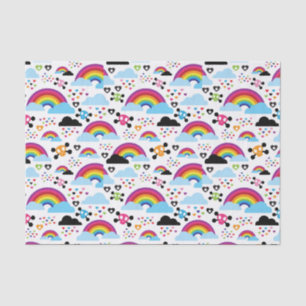 Teenage emo rainbow skull background tissue paper