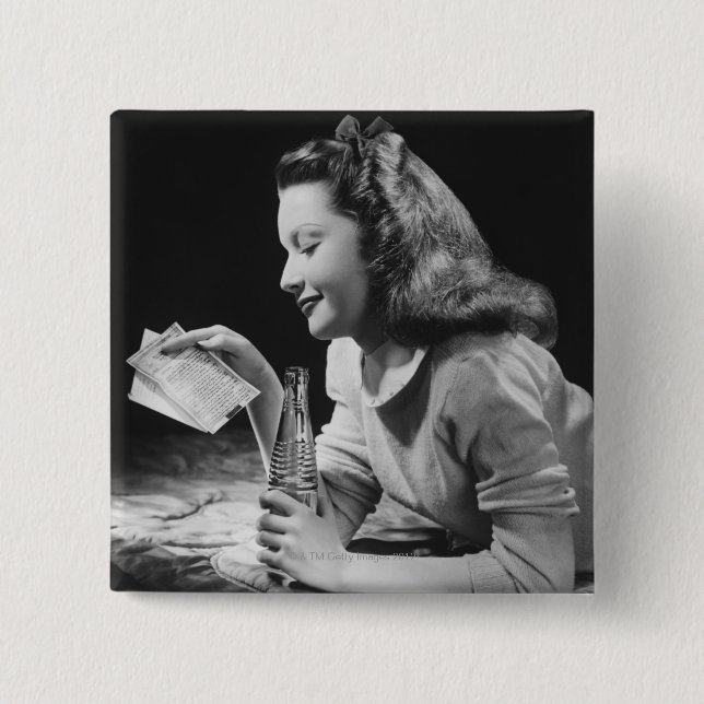 Teenage Girl 2 Inch Square Button (Front)