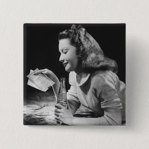 Teenage Girl 2 Inch Square Button