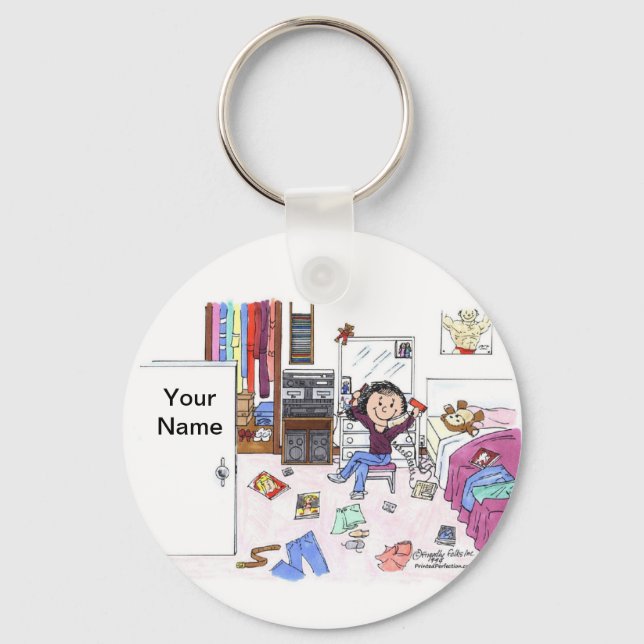 Teenage Girls Room  Keychain (Front)