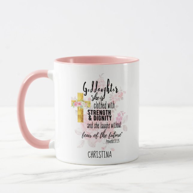 Teenage Goddaughter Gift Personalized Proverb Mug (Left)