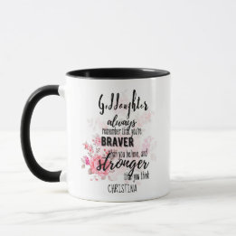 Teenage GODDAUGHTER Motivational Quote Floral Mug