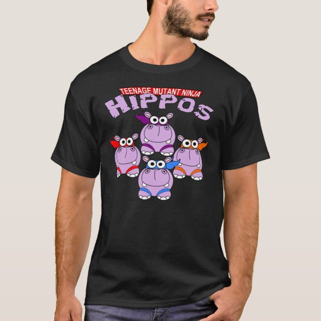 Teenage Mutant Ninja Hippopotame T-shirt classique (Devant)