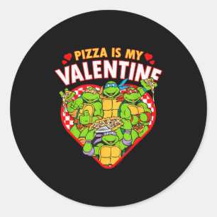 Teenage Mutant Ninja Turtles Pizza Is My Valentine Classic Round Sticker