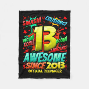 Teenager 13 Year Old Boys 13th Birthday Boy Fleece Blanket