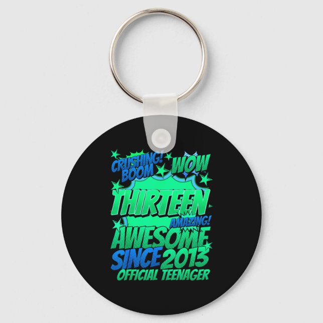 Teenager 13 Year Old For Boys 13 Year Old Boy  Keychain (Front)