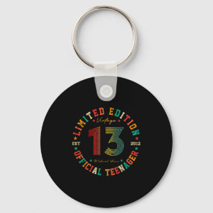 Teenager 13 Year Old Vintage 13th Birthday Keychain