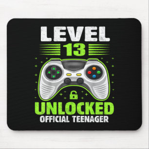 Teenager 13th birthday level 13 unlocked mouse pad
