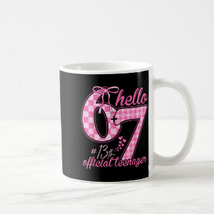 Teenager 13th birthday six seven pink coquette bow coffee mug