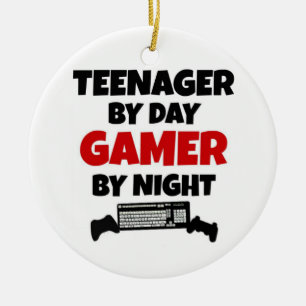 Teenager by Day Gamer by Night Ceramic Ornament