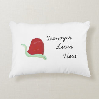 Teenager Lives Here - Red Snail Accent Pillow