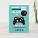 Teenager Loading Funny Gamer Personalized Birthday Card<br><div class="desc">Just the thing for all those boys and girls turning thirteen "Teenager Loading you Made Leve 13" design with the image of a controller is easy to customize with a name,  age and message,  for that extra special touch at no extra cost.</div>