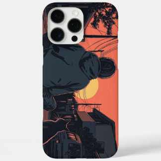 Teenager sitting on his skateboard and next to his iPhone 16 pro max case