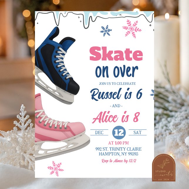 Teenager Skate Sibling Birthday Invitation (Créateur téléchargé)