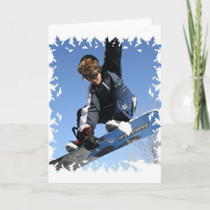Teenager Snowboarding Greeting Card