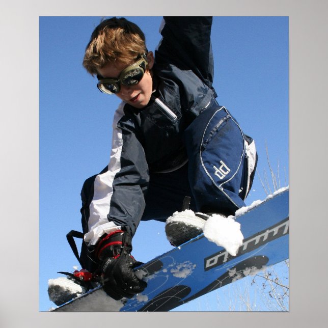Teenager Snowboarding Poster (Front)