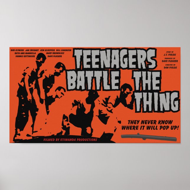 Teenagers Battle The Thing Movie Poster (Front)