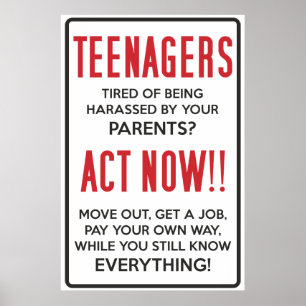 Teenagers, Tired of Being Harassed? Act Now!! Poster