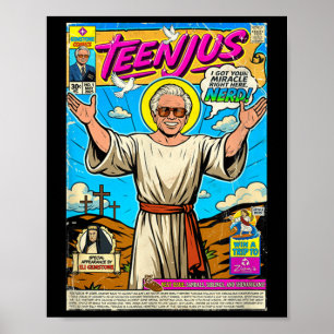 Teenjus Funny Jesus Meme Christ Faith Second Comin Poster
