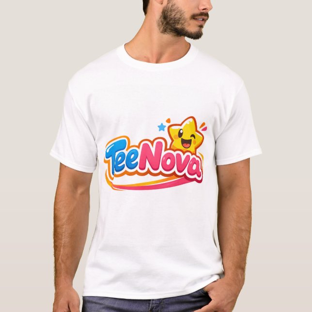 TeeNova Cute Star Logo Graphic T-Shirt for Men  (Front)