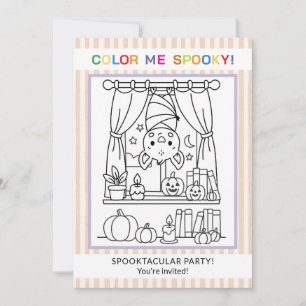 Teens & Adults Bat Halloween Colouring Invitation