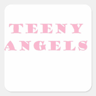 teeny angels square sticker