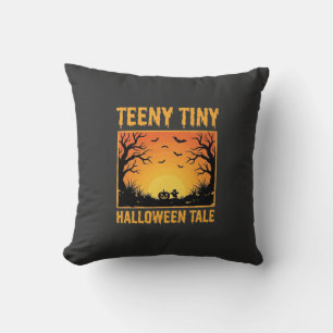 Teeny Tiny Halloween Tale Haunted Forest Design_1 Throw Pillow